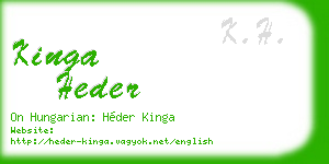 kinga heder business card